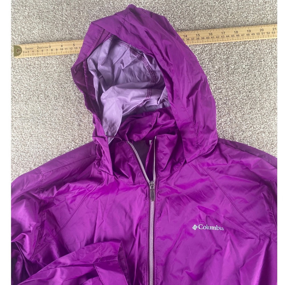 Columbia Mens 2X Purple Windbreaker Hooded Full Zip Jacket WW0127 1771963